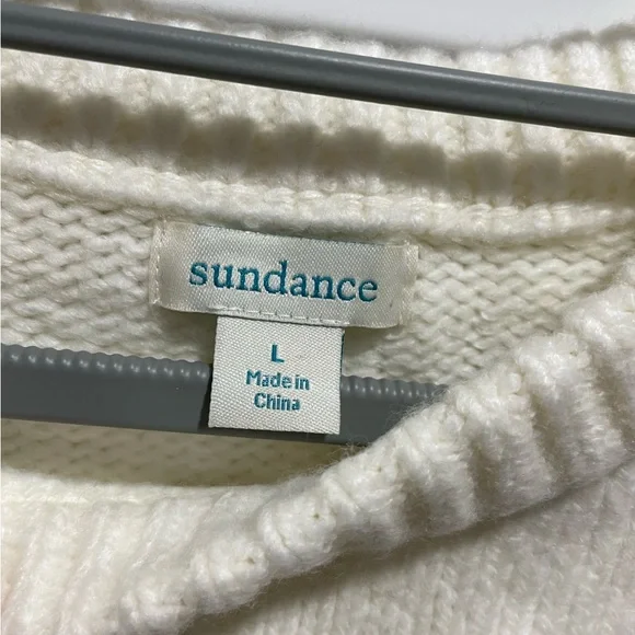 Sundance Cream and Navy Pine Tree Sweater Size Large - Picture 3 of 4